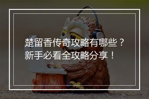 楚留香传奇攻略有哪些？新手必看全攻略分享！