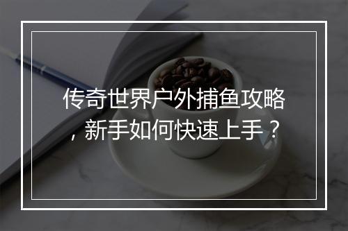 传奇世界户外捕鱼攻略，新手如何快速上手？