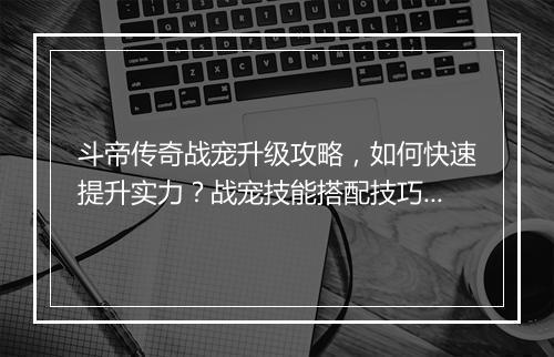 斗帝传奇战宠升级攻略，如何快速提升实力？战宠技能搭配技巧揭秘？