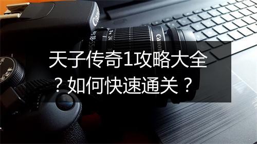 天子传奇1攻略大全？如何快速通关？