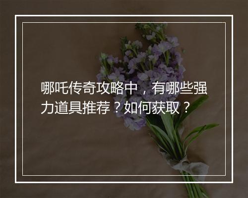 哪吒传奇攻略中，有哪些强力道具推荐？如何获取？
