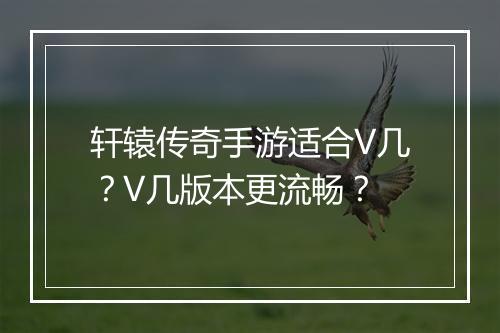 轩辕传奇手游适合V几？V几版本更流畅？