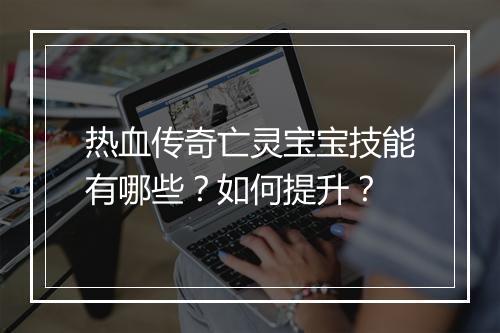 热血传奇亡灵宝宝技能有哪些？如何提升？