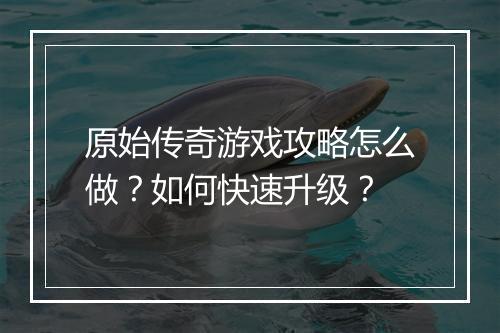 原始传奇游戏攻略怎么做？如何快速升级？