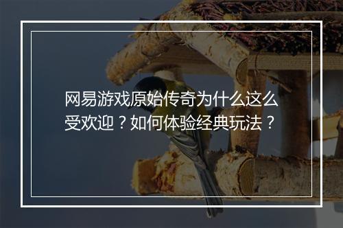 网易游戏原始传奇为什么这么受欢迎？如何体验经典玩法？