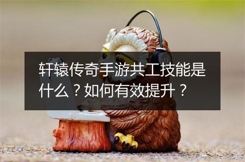轩辕传奇手游共工技能是什么？如何有效提升？