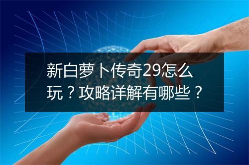 新白萝卜传奇29怎么玩？攻略详解有哪些？