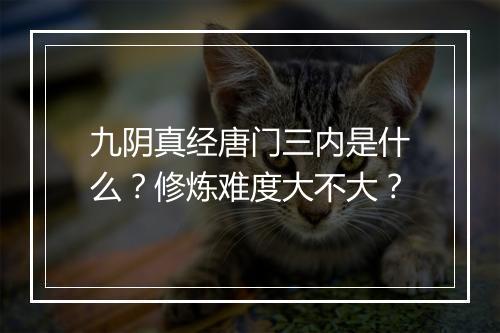 九阴真经唐门三内是什么？修炼难度大不大？