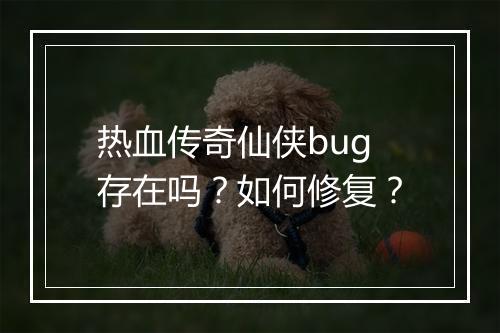 热血传奇仙侠bug存在吗？如何修复？
