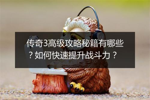 传奇3高级攻略秘籍有哪些？如何快速提升战斗力？