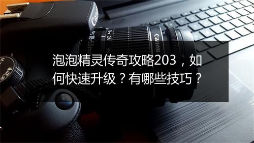 泡泡精灵传奇攻略203，如何快速升级？有哪些技巧？