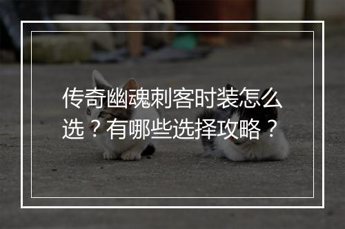 传奇幽魂刺客时装怎么选？有哪些选择攻略？