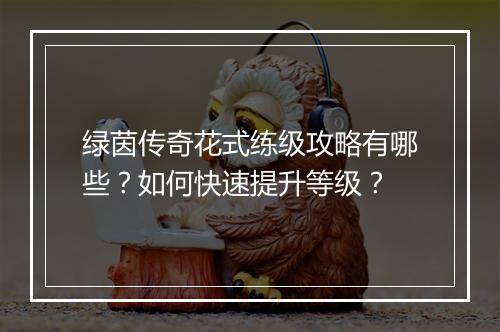 绿茵传奇花式练级攻略有哪些？如何快速提升等级？