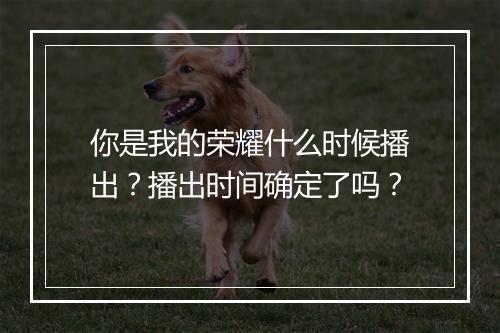 你是我的荣耀什么时候播出？播出时间确定了吗？