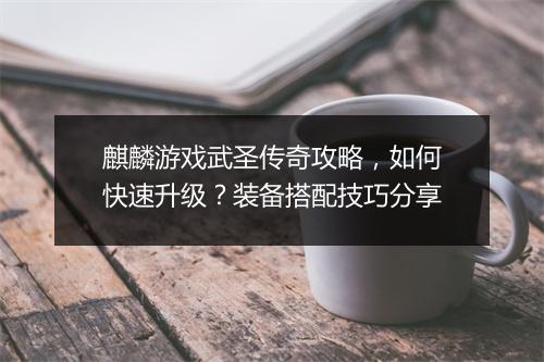 麒麟游戏武圣传奇攻略，如何快速升级？装备搭配技巧分享