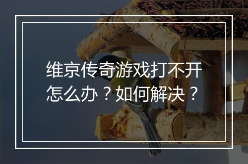 维京传奇游戏打不开怎么办？如何解决？