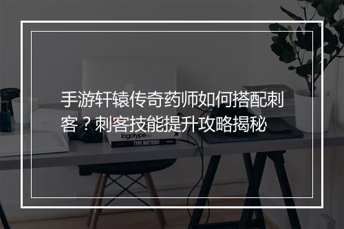 手游轩辕传奇药师如何搭配刺客？刺客技能提升攻略揭秘
