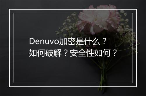 Denuvo加密是什么？如何破解？安全性如何？