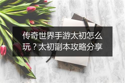 传奇世界手游太初怎么玩？太初副本攻略分享