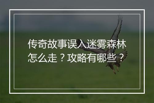 传奇故事误入迷雾森林怎么走？攻略有哪些？