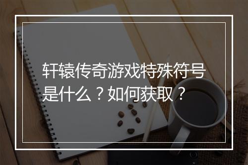 轩辕传奇游戏特殊符号是什么？如何获取？