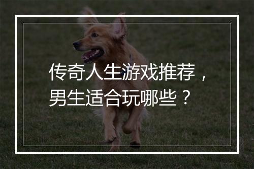传奇人生游戏推荐，男生适合玩哪些？