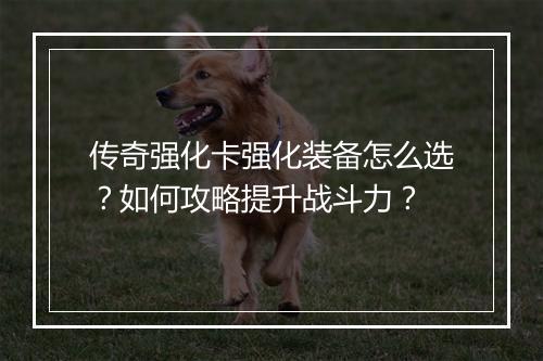 传奇强化卡强化装备怎么选？如何攻略提升战斗力？
