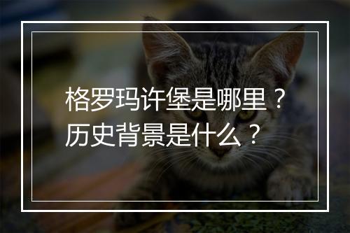 格罗玛许堡是哪里？历史背景是什么？