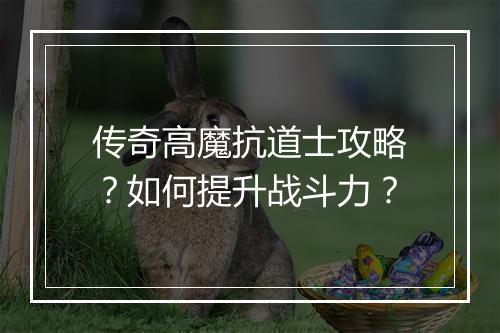 传奇高魔抗道士攻略？如何提升战斗力？