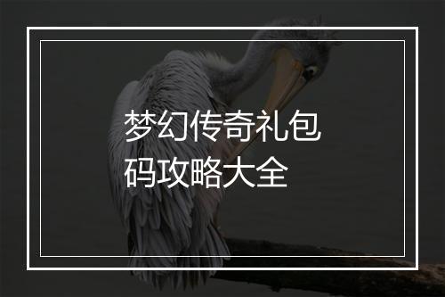 梦幻传奇礼包码攻略大全