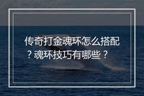 传奇打金魂环怎么搭配？魂环技巧有哪些？
