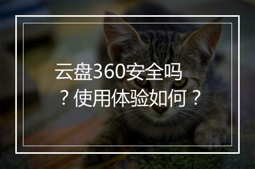 云盘360安全吗？使用体验如何？