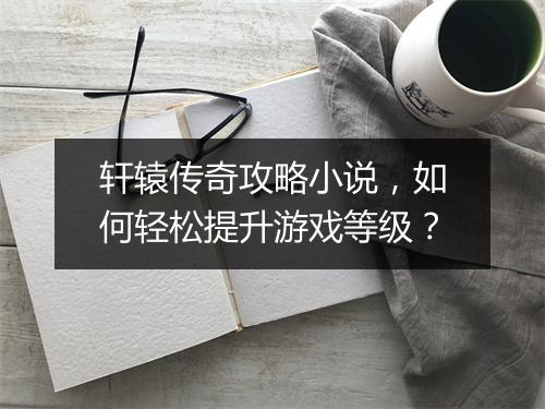轩辕传奇攻略小说，如何轻松提升游戏等级？