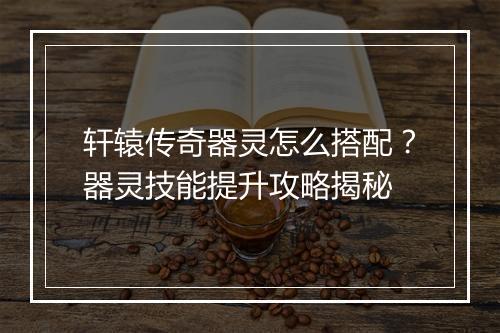 轩辕传奇器灵怎么搭配?器灵技能提升攻略揭秘