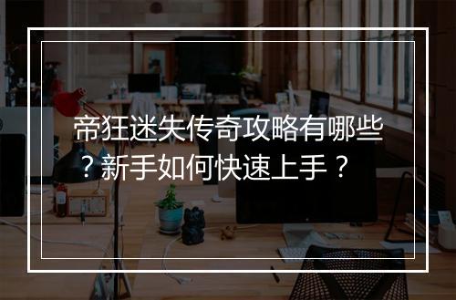 帝狂迷失传奇攻略有哪些？新手如何快速上手？