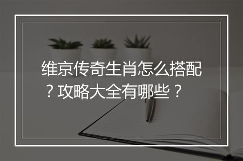 维京传奇生肖怎么搭配？攻略大全有哪些？