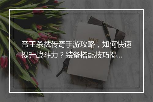 帝王杀戮传奇手游攻略，如何快速提升战斗力？装备搭配技巧揭秘