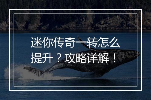 迷你传奇一转怎么提升？攻略详解！