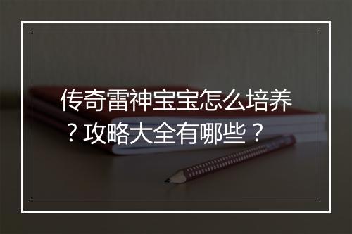 传奇雷神宝宝怎么培养？攻略大全有哪些？