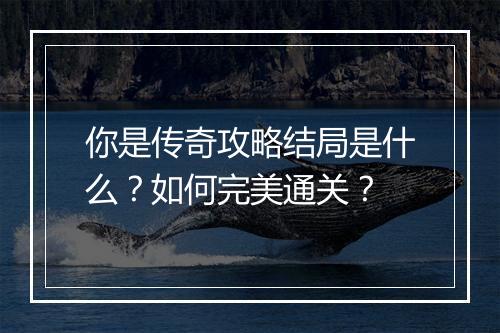 你是传奇攻略结局是什么？如何完美通关？