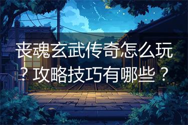 丧魂玄武传奇怎么玩？攻略技巧有哪些？