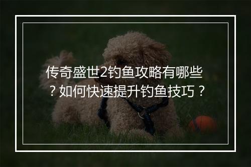 传奇盛世2钓鱼攻略有哪些？如何快速提升钓鱼技巧？