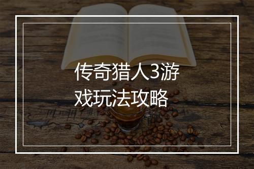 传奇猎人3游戏玩法攻略