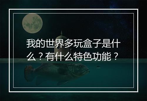 我的世界多玩盒子是什么？有什么特色功能？