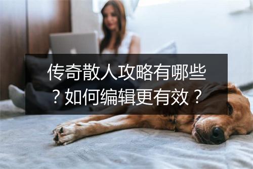 传奇散人攻略有哪些？如何编辑更有效？
