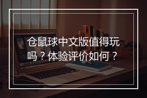 仓鼠球中文版值得玩吗？体验评价如何？