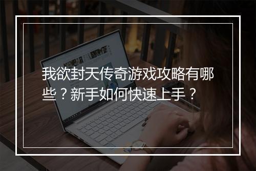 我欲封天传奇游戏攻略有哪些？新手如何快速上手？