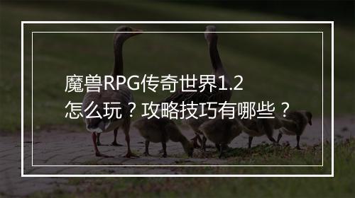 魔兽RPG传奇世界1.2怎么玩？攻略技巧有哪些？