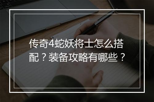 传奇4蛇妖将士怎么搭配？装备攻略有哪些？