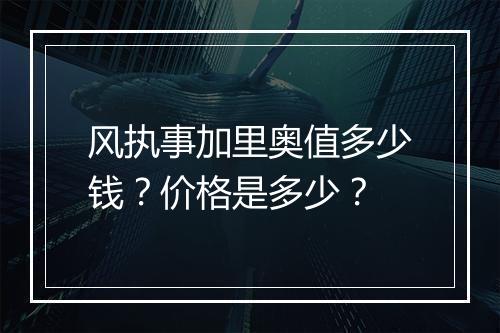 风执事加里奥值多少钱？价格是多少？